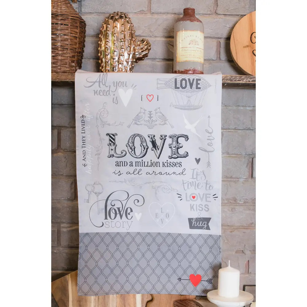Фото 2 Полотенце Этель Love 40x67 см саржа Фото 2 Полотенце Этель Love 40x67 см саржа
