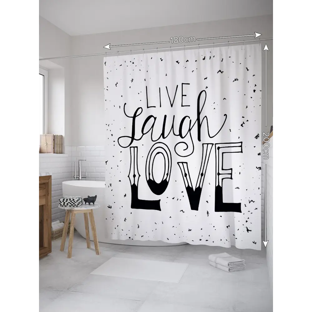 Фото Шторка для ванной комнаты JoyArty sc_35810 200x180см цвет серый серебристый