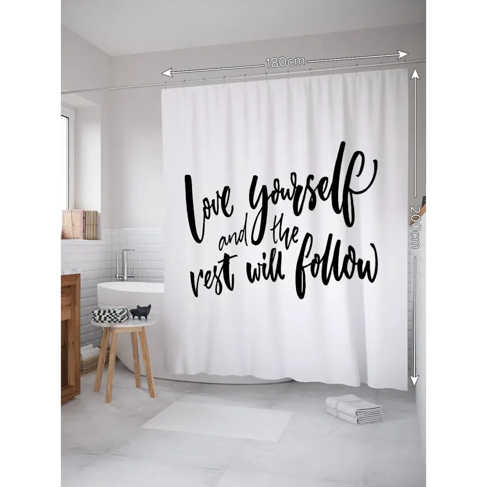 Фото Шторка для ванной комнаты JoyArty sc_37441 200x180см цвет серый серебристый