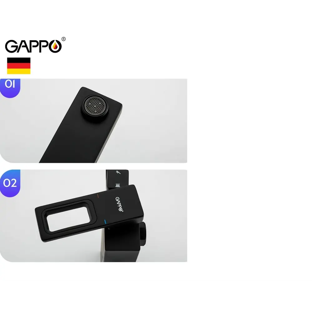 Фото 6 Смеситель для душа Gappo 81199 с тропическим душем цвет черный Фото 6 Смеситель для душа Gappo 81199 с тропическим душем цвет черный