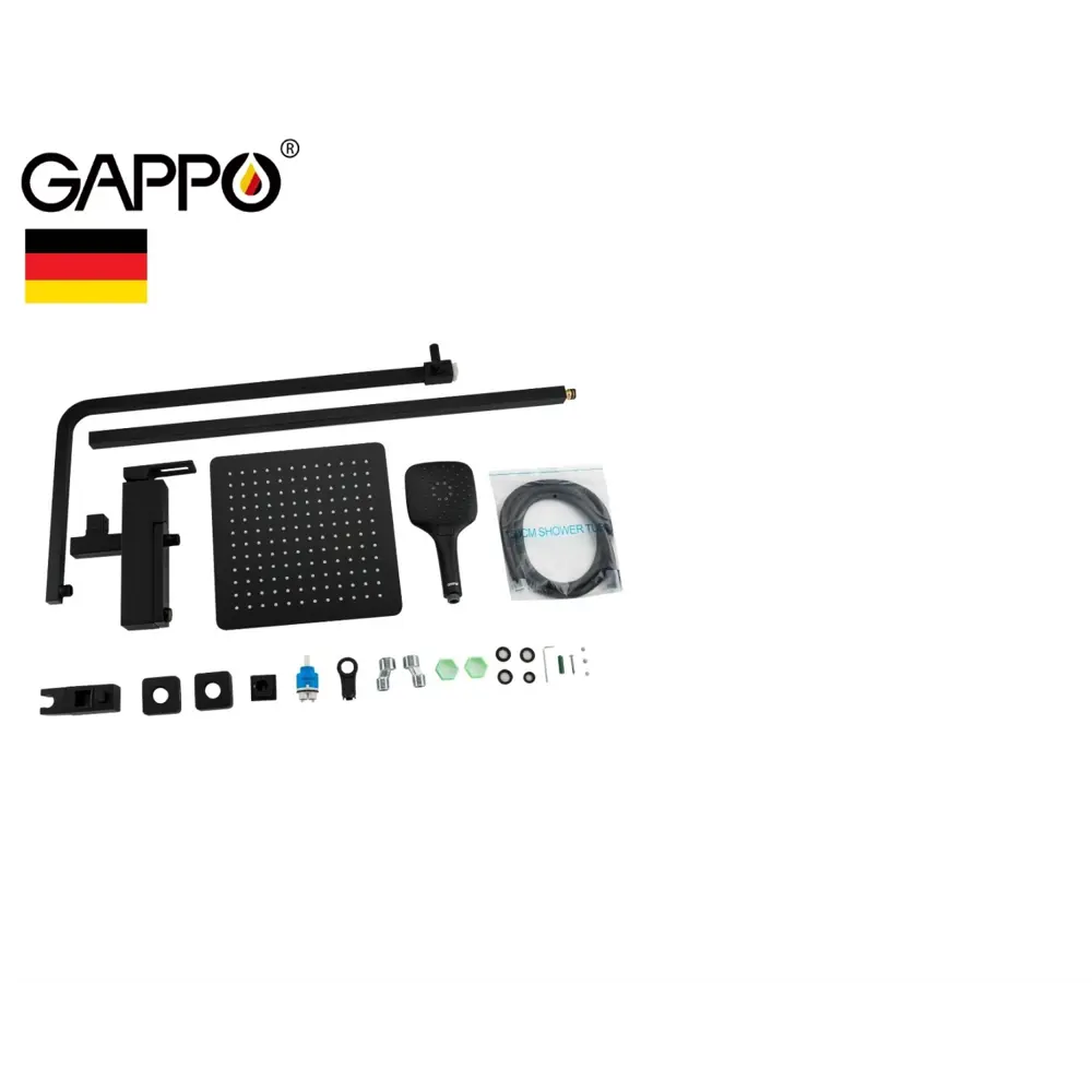 Фото 9 Смеситель для душа Gappo 81199 с тропическим душем цвет черный Фото 9 Смеситель для душа Gappo 81199 с тропическим душем цвет черный