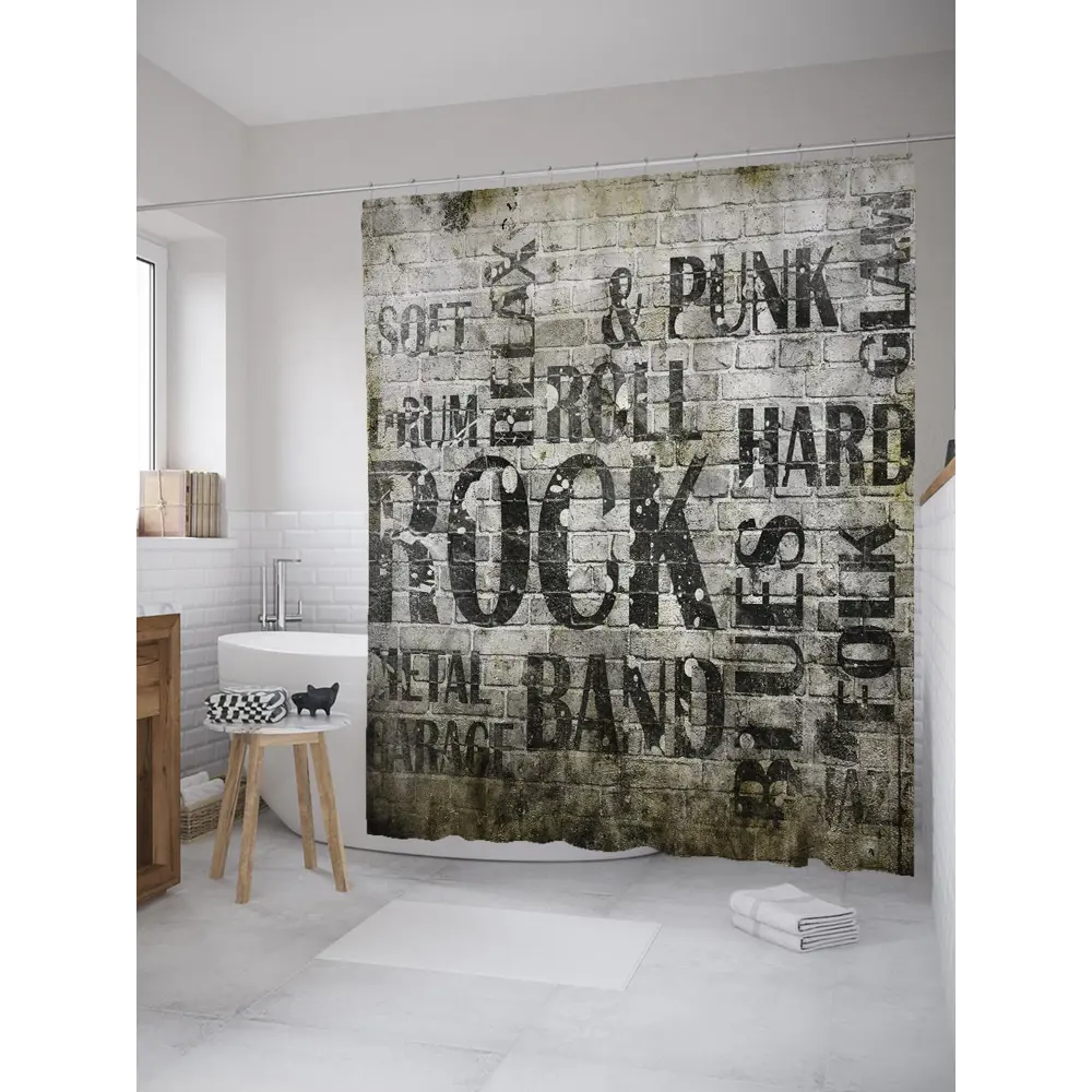 Фото Шторка для ванной комнаты JoyArty sc_32610 200x180см цвет серый серебристый Фото Шторка для ванной комнаты JoyArty sc_32610 200x180см цвет серый серебристый