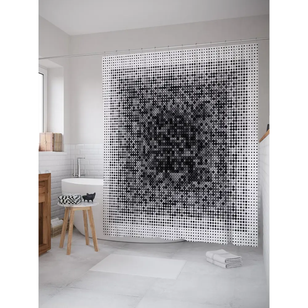 Фото Шторка для ванной комнаты JoyArty sc_21402 200x180см цвет серый серебристый Фото Шторка для ванной комнаты JoyArty sc_21402 200x180см цвет серый серебристый