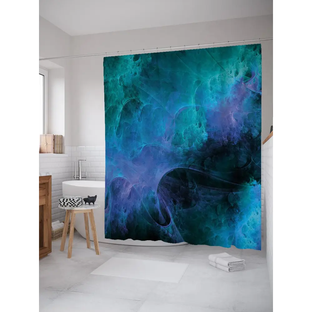 Фото Шторка для ванной комнаты JoyArty sc_21571 200x180см цвет синий Фото Шторка для ванной комнаты JoyArty sc_21571 200x180см цвет синий