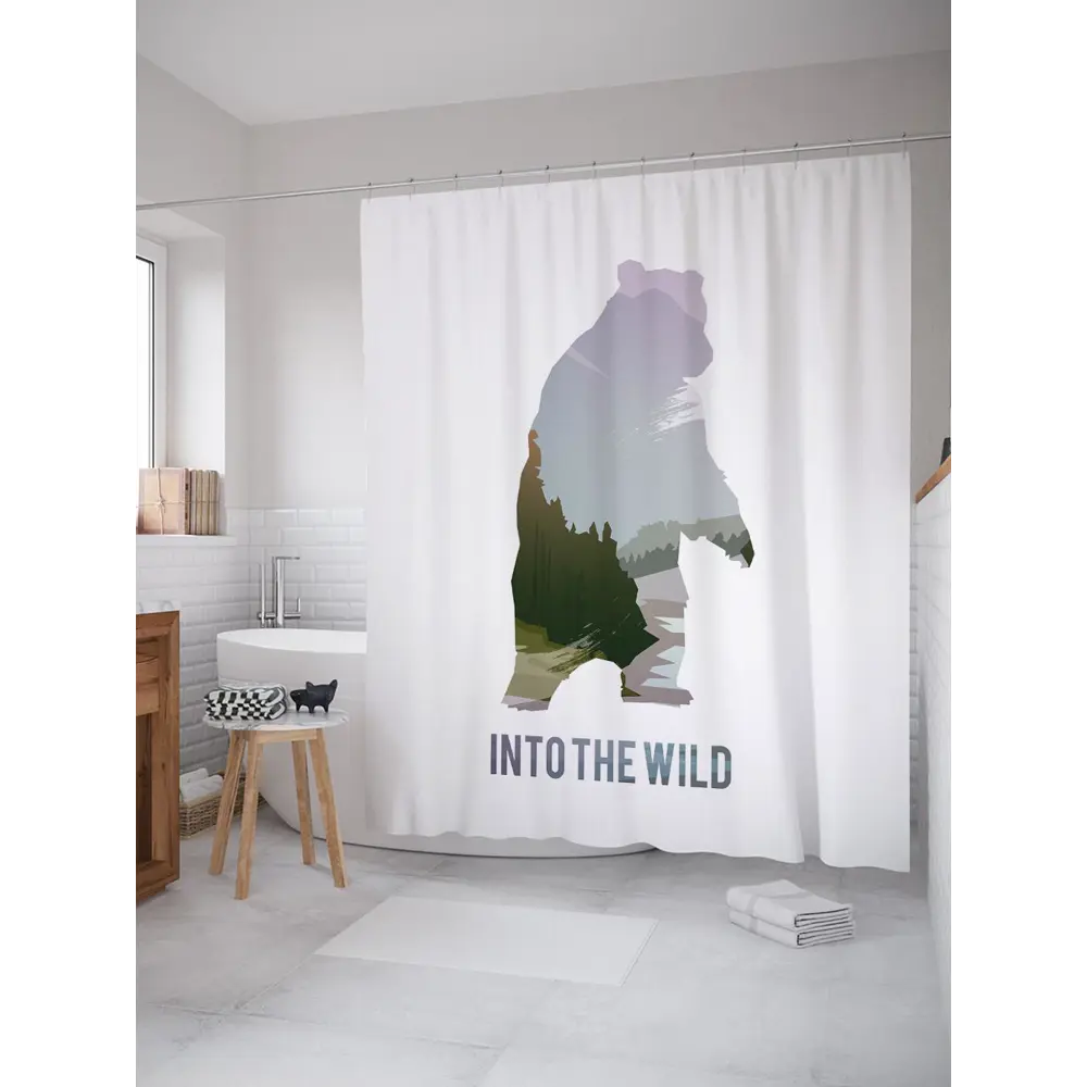 Фото Шторка для ванной комнаты JoyArty sc_35715 200x180см цвет серый серебристый Фото Шторка для ванной комнаты JoyArty sc_35715 200x180см цвет серый серебристый