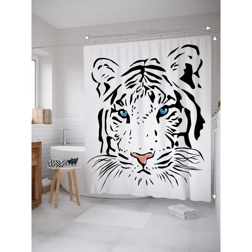 Фото Шторка для ванной комнаты JoyArty sc_22171 200x180см цвет серый серебристый Фото Шторка для ванной комнаты JoyArty sc_22171 200x180см цвет серый серебристый