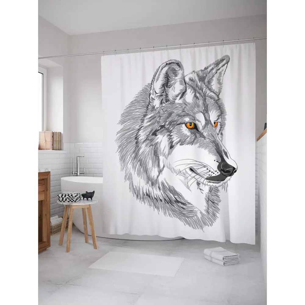 Фото Шторка для ванной комнаты JoyArty sc_22150 200x180см цвет серый серебристый Фото Шторка для ванной комнаты JoyArty sc_22150 200x180см цвет серый серебристый