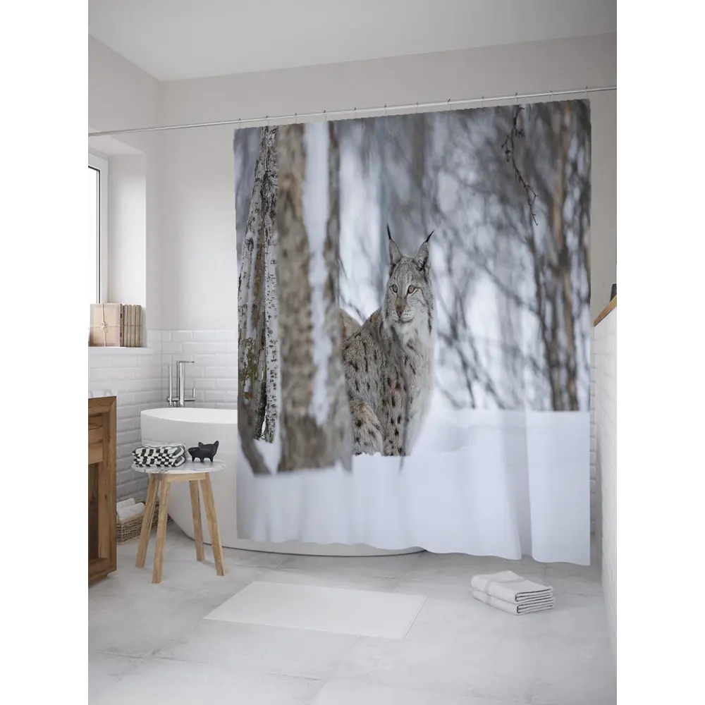 Фото Шторка для ванной комнаты JoyArty sc_32856 200x180см цвет серый серебристый Фото Шторка для ванной комнаты JoyArty sc_32856 200x180см цвет серый серебристый