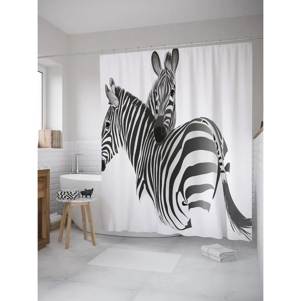 Фото Шторка для ванной комнаты JoyArty sc_33031 200x180см цвет серый серебристый