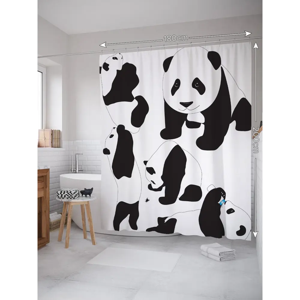 Фото Шторка для ванной комнаты JoyArty sc_37584 200x180см цвет серый серебристый