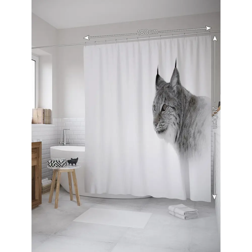 Фото Шторка для ванной комнаты JoyArty sc_35767 200x180см цвет серый серебристый