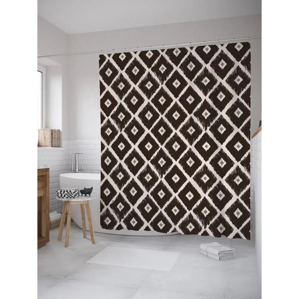 Фото Шторка для ванной комнаты JoyArty sc_28896 200x180см цвет серый серебристый