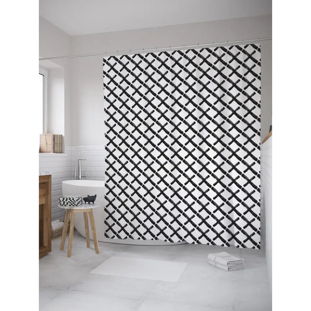 Фото Шторка для ванной комнаты JoyArty sc_33058 200x180см цвет серый серебристый