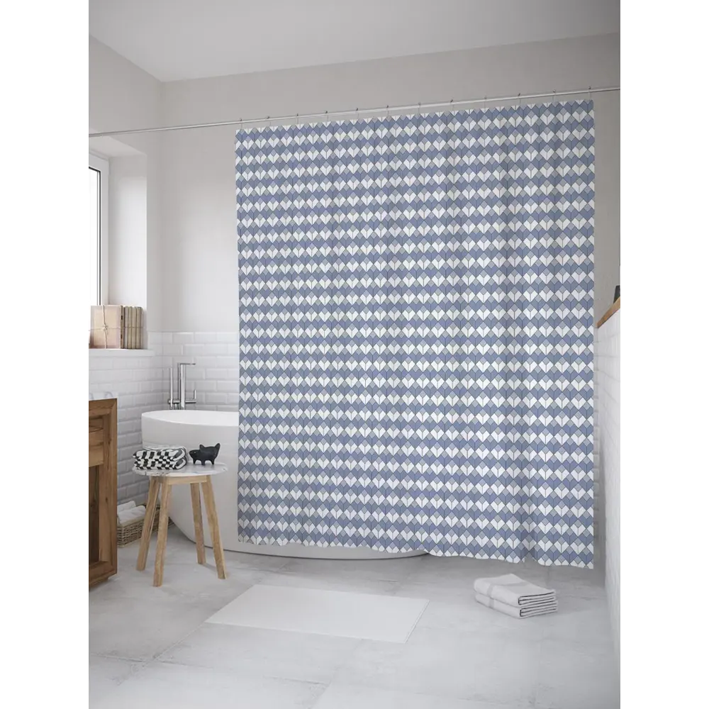 Фото Шторка для ванной комнаты JoyArty sc_31835 200x180см цвет серый серебристый