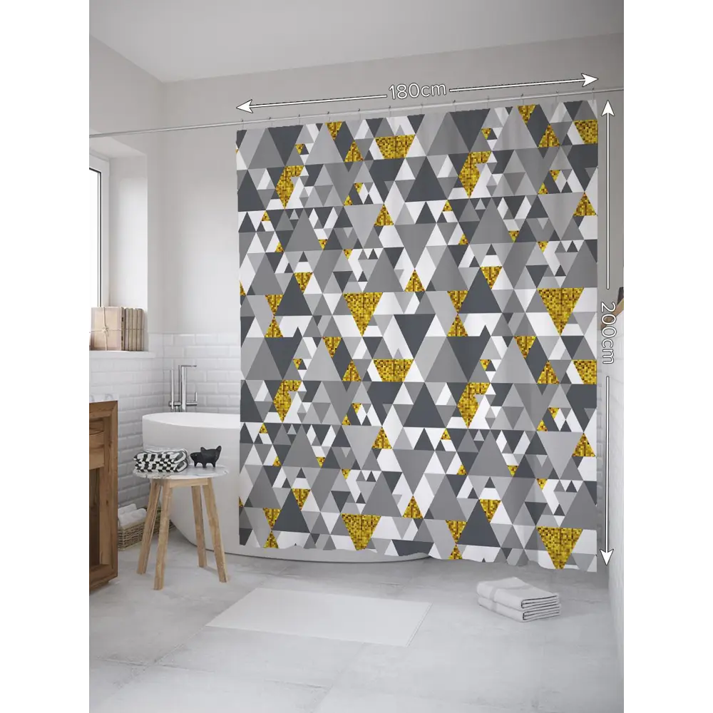 Фото Шторка для ванной комнаты JoyArty sc_34694 200x180см цвет серый серебристый Фото Шторка для ванной комнаты JoyArty sc_34694 200x180см цвет серый серебристый