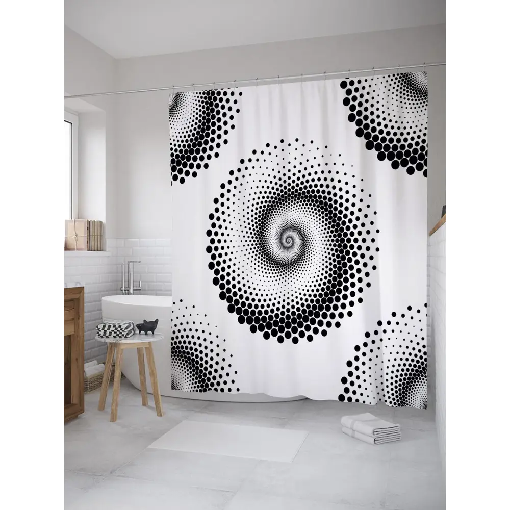 Фото Шторка для ванной комнаты JoyArty sc_28560 200x180см цвет серый серебристый