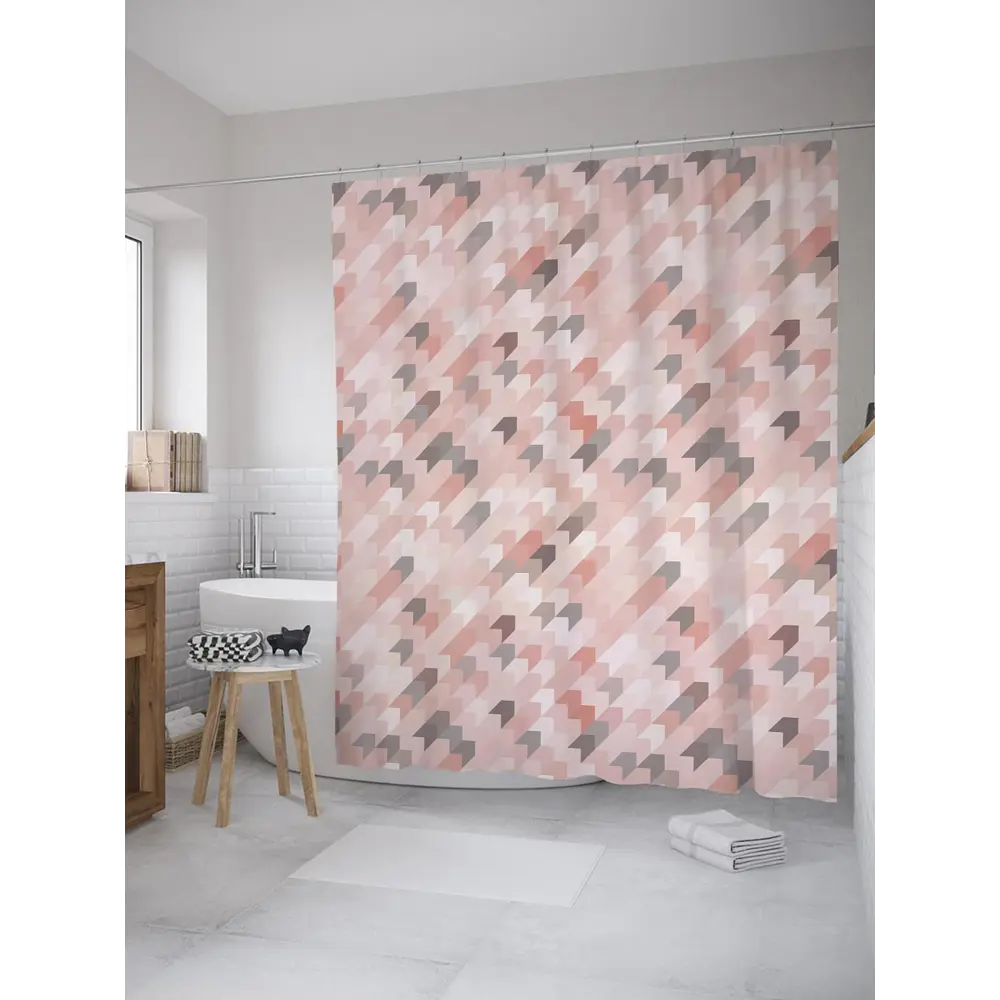 Фото Шторка для ванной комнаты JoyArty sc_35493 200x180см цвет серый серебристый