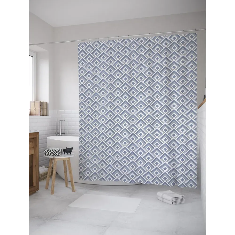 Фото Шторка для ванной комнаты JoyArty sc_31839 200x180см цвет серый серебристый