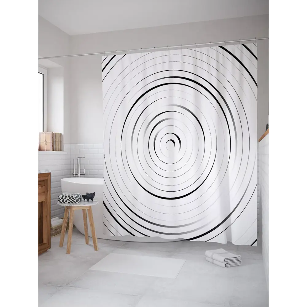 Фото Шторка для ванной комнаты JoyArty sc_20009 200x180см цвет серый серебристый