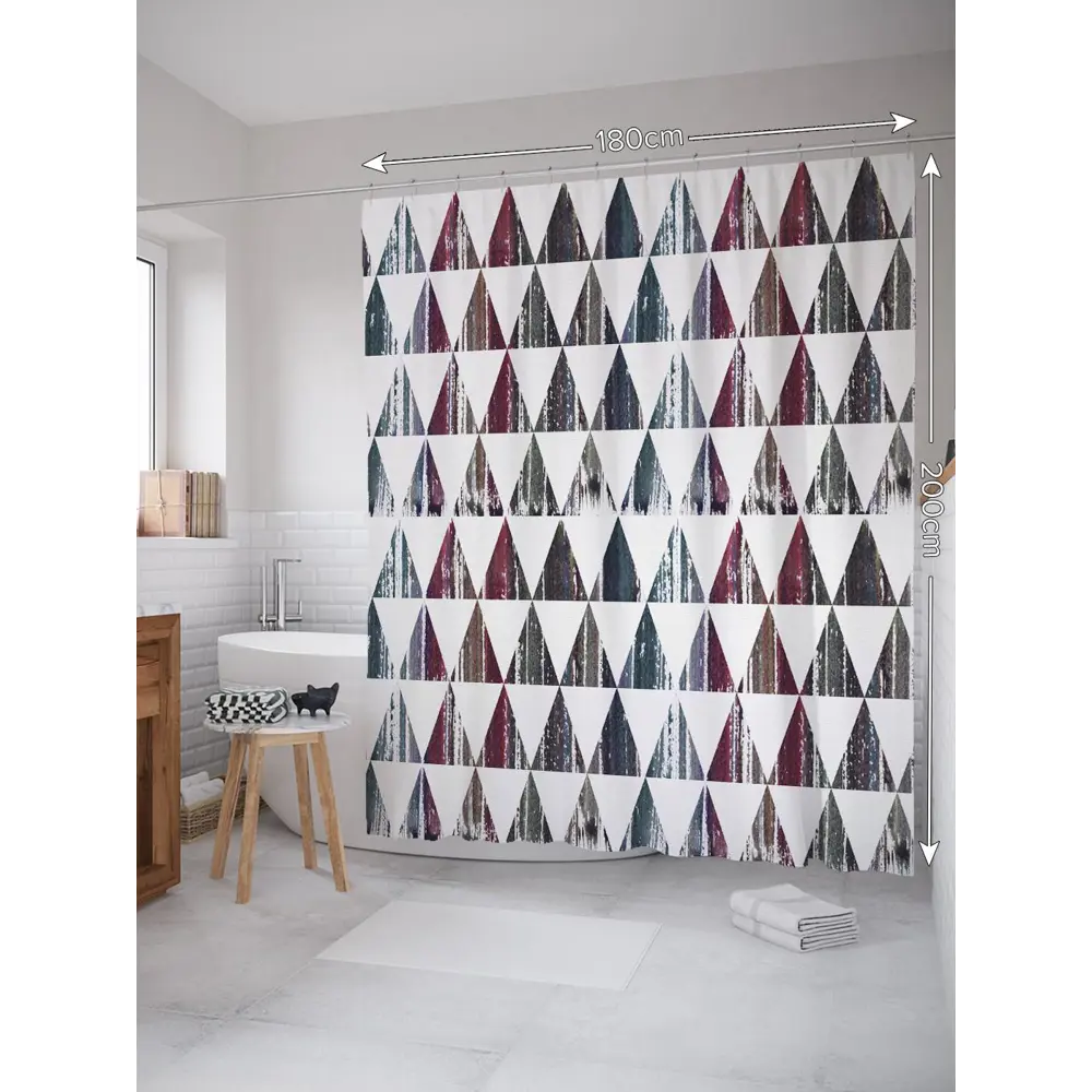 Фото Шторка для ванной комнаты JoyArty sc_29858 200x180см цвет серый серебристый