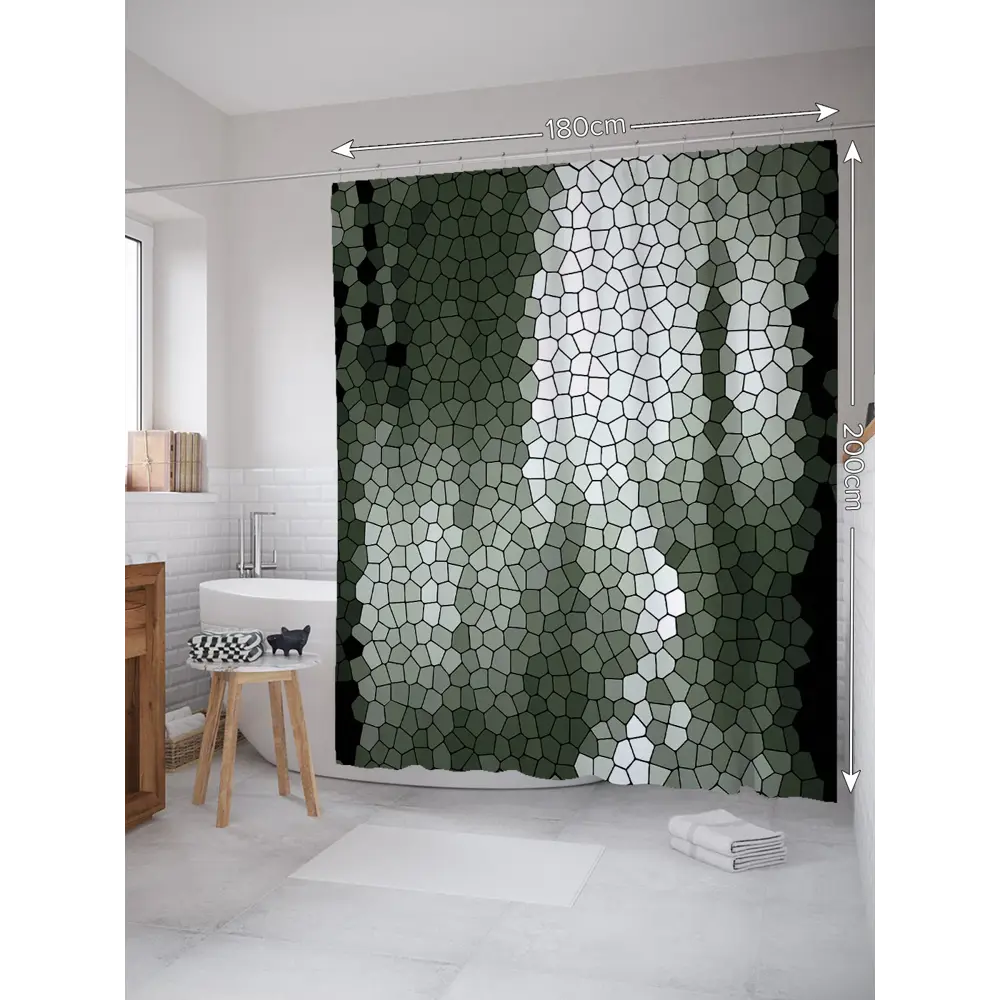 Фото Шторка для ванной комнаты JoyArty sc_30891 200x180см цвет серый серебристый Фото Шторка для ванной комнаты JoyArty sc_30891 200x180см цвет серый серебристый