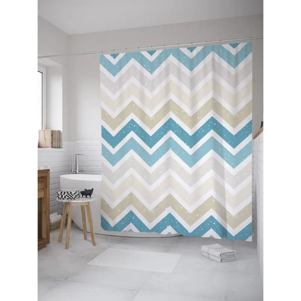 Фото Шторка для ванной комнаты JoyArty sc_33781 200x180см цвет синий