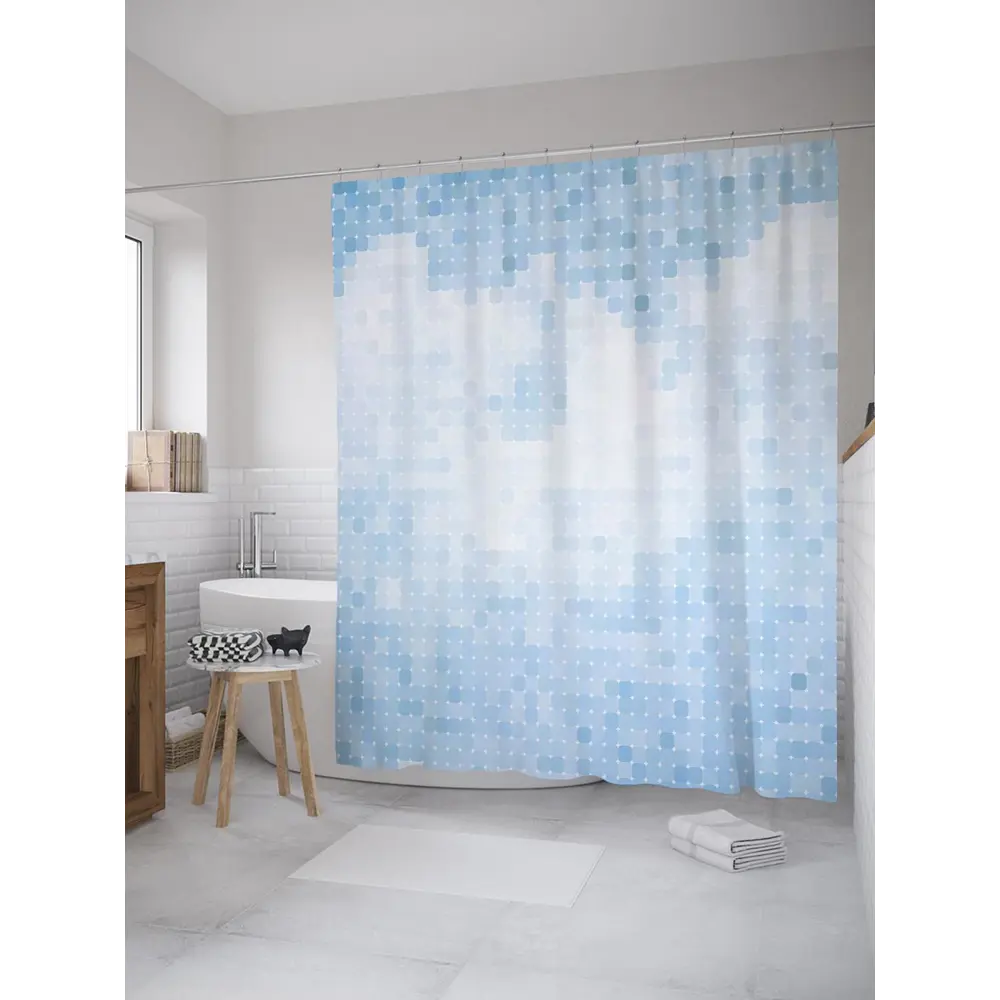 Фото Шторка для ванной комнаты JoyArty sc_33954 200x180см цвет синий