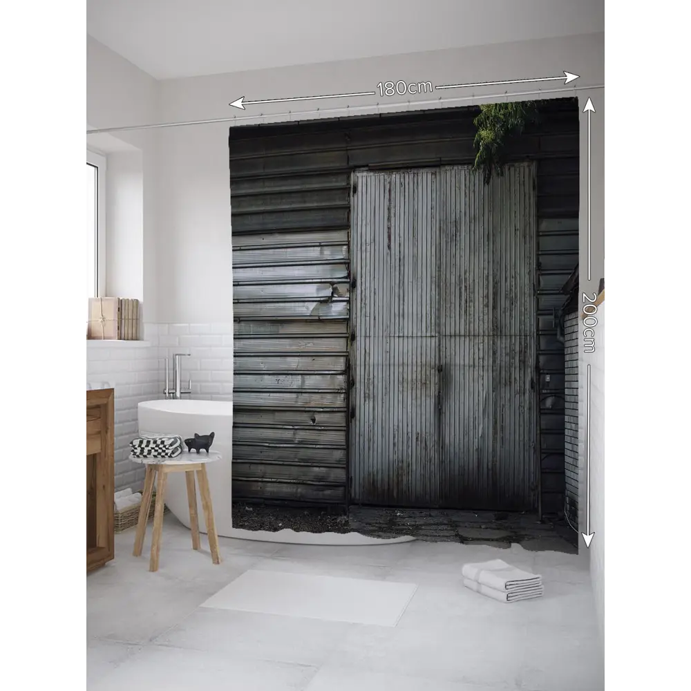 Фото Шторка для ванной комнаты JoyArty sc_36263 200x180см цвет серый серебристый Фото Шторка для ванной комнаты JoyArty sc_36263 200x180см цвет серый серебристый