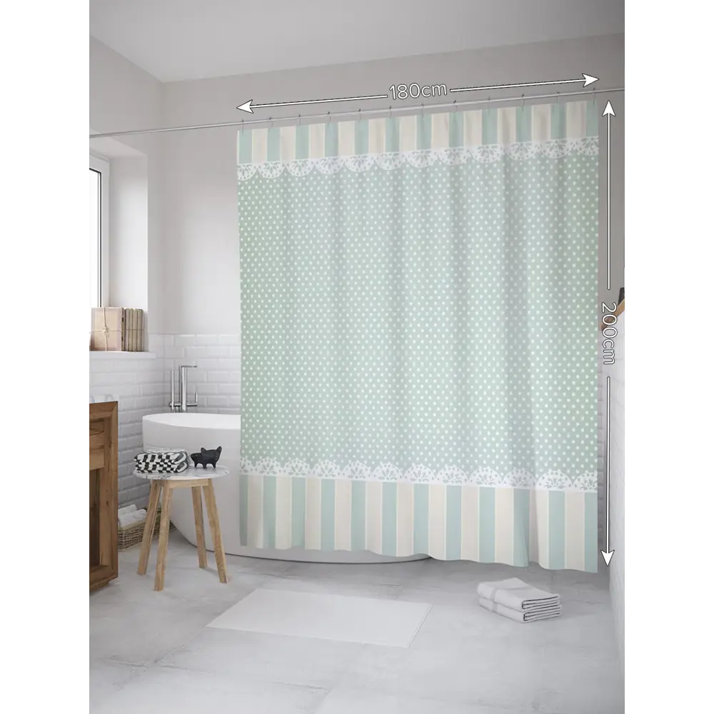 Фото Шторка для ванной комнаты JoyArty sc_35878 200x180см цвет серый серебристый