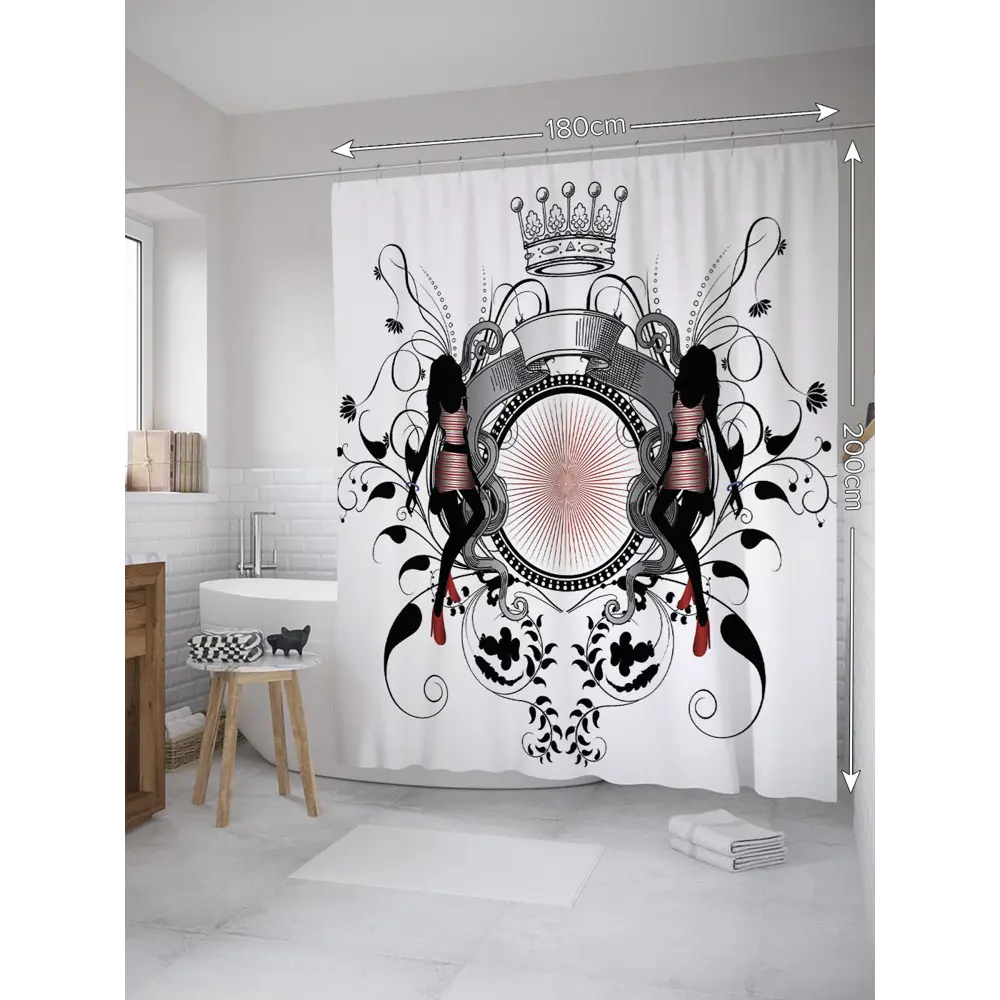 Фото Шторка для ванной комнаты JoyArty sc_27886 200x180см цвет серый серебристый Фото Шторка для ванной комнаты JoyArty sc_27886 200x180см цвет серый серебристый