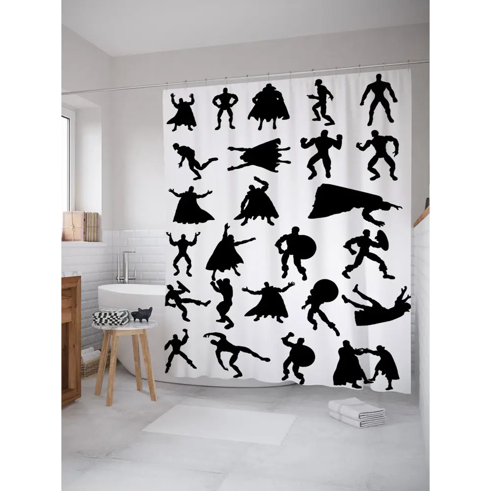 Фото Шторка для ванной комнаты JoyArty sc_38717 200x180см цвет серый серебристый