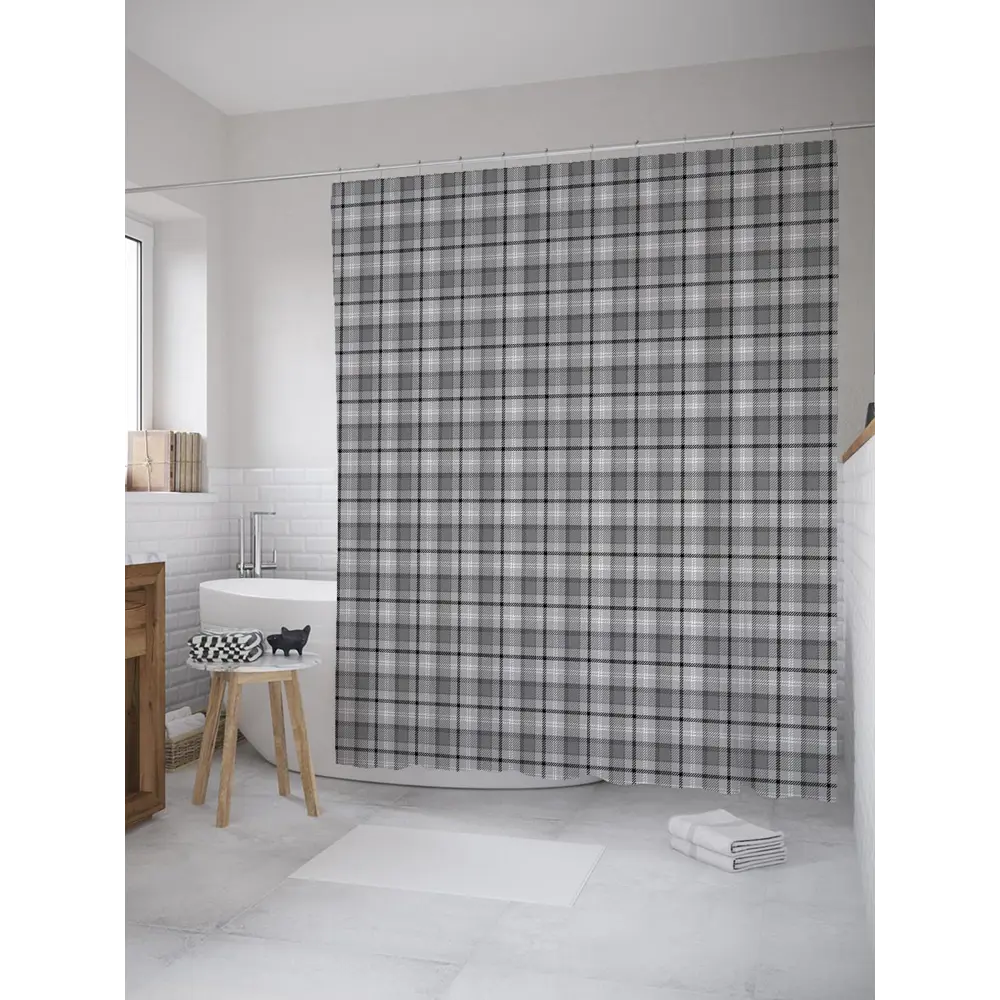 Фото Шторка для ванной комнаты JoyArty sc_31093 200x180см цвет серый серебристый