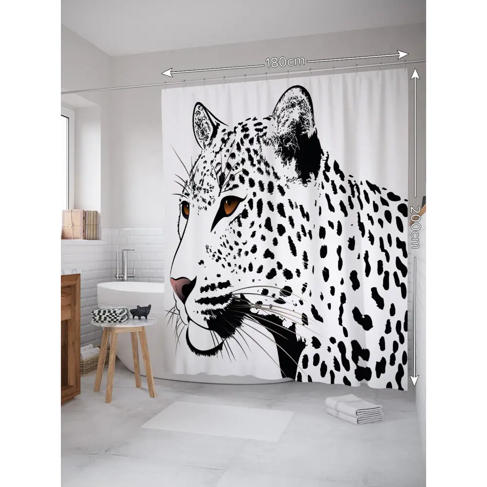 Фото Шторка для ванной комнаты JoyArty sc_22170 200x180см цвет серый серебристый