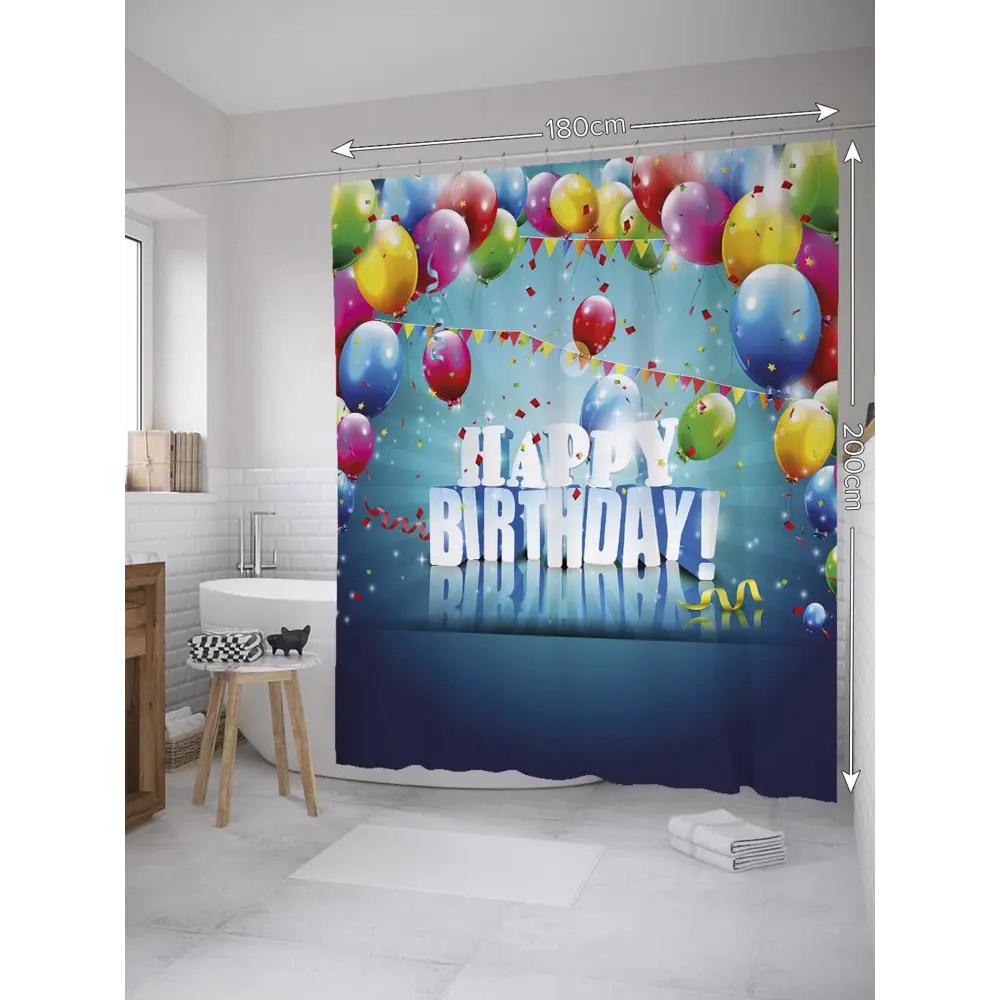 Фото Шторка для ванной комнаты JoyArty sc_34312 200x180см цвет синий Фото Шторка для ванной комнаты JoyArty sc_34312 200x180см цвет синий