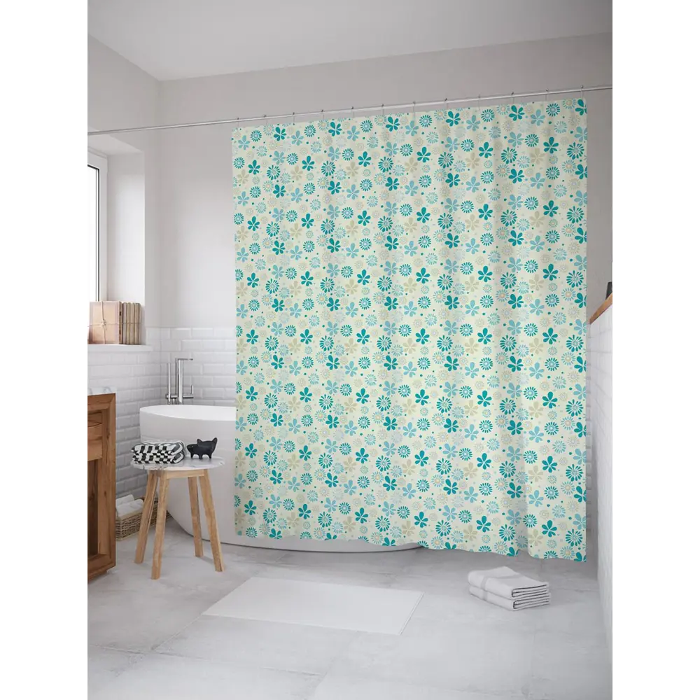 Фото Шторка для ванной комнаты JoyArty sc_31808 200x180см цвет синий