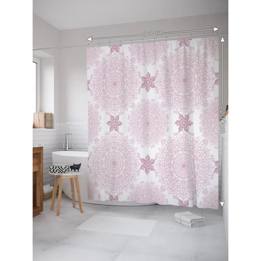 Фото Шторка для ванной комнаты JoyArty sc_36896 200x180см цвет серый серебристый Фото Шторка для ванной комнаты JoyArty sc_36896 200x180см цвет серый серебристый