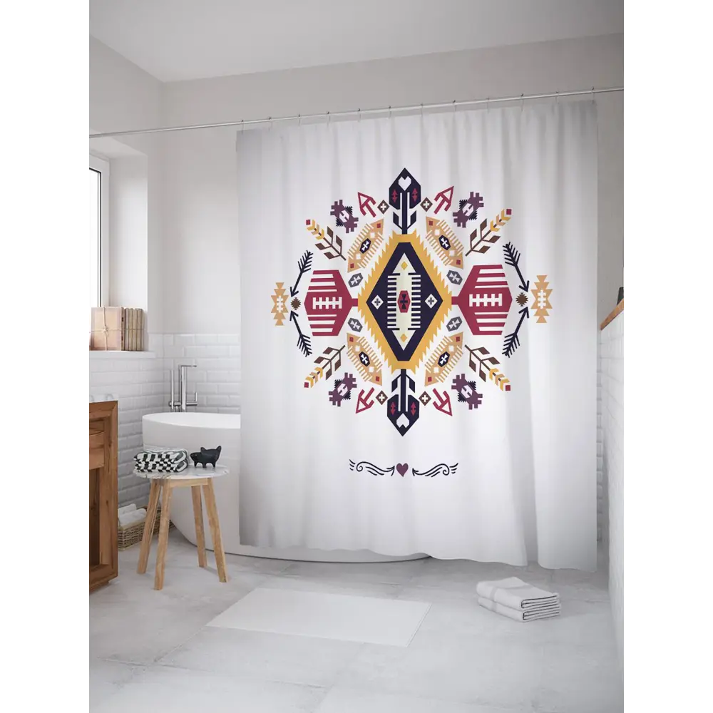 Фото Шторка для ванной комнаты JoyArty sc_29475 200x180см цвет серый серебристый