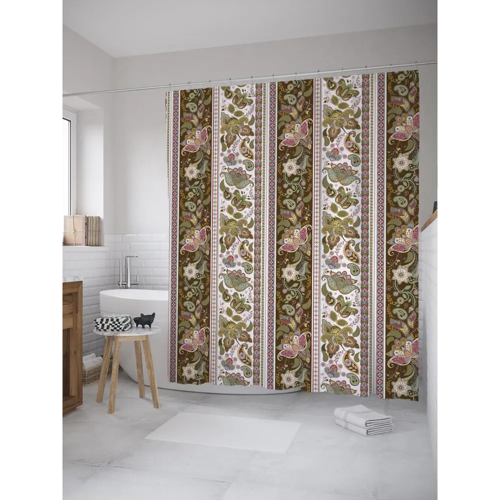 Фото Шторка для ванной комнаты JoyArty sc_28418 200x180см цвет серый серебристый