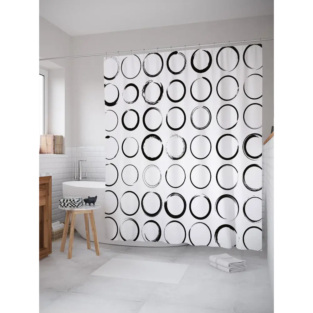 Фото Шторка для ванной комнаты JoyArty sc_29774 200x180см цвет серый серебристый