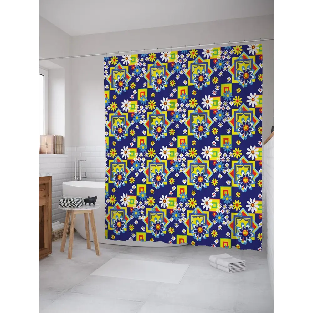 Фото Шторка для ванной комнаты JoyArty sc_29307 200x180см цвет синий Фото Шторка для ванной комнаты JoyArty sc_29307 200x180см цвет синий