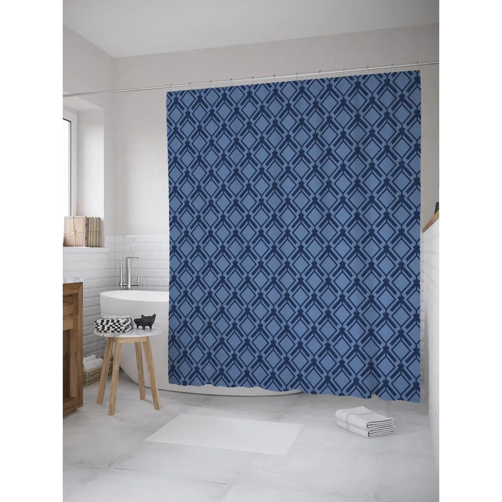 Фото Шторка для ванной комнаты JoyArty sc_34002 200x180см цвет синий Фото Шторка для ванной комнаты JoyArty sc_34002 200x180см цвет синий