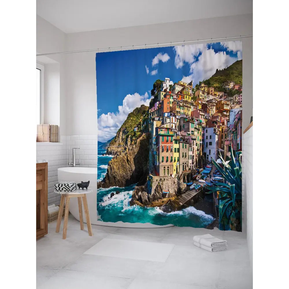 Фото Шторка для ванной комнаты JoyArty sc_20629 200x180см цвет синий