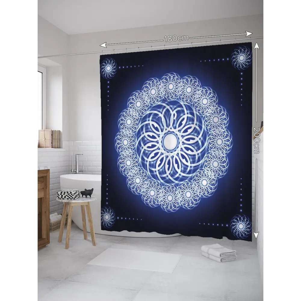 Фото Шторка для ванной комнаты JoyArty sc_35365 200x180см цвет синий Фото Шторка для ванной комнаты JoyArty sc_35365 200x180см цвет синий