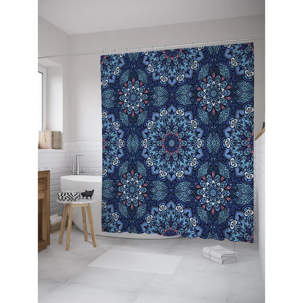 Фото Шторка для ванной комнаты JoyArty sc_35363 200x180см цвет синий