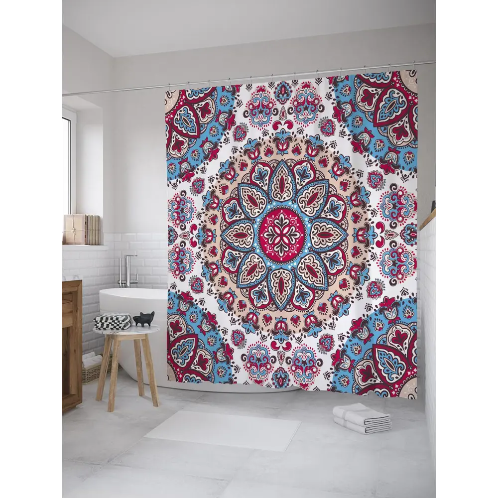 Фото Шторка для ванной комнаты JoyArty sc_33879 200x180см цвет синий