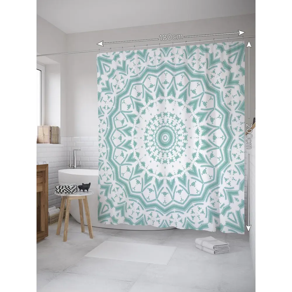 Фото Шторка для ванной комнаты JoyArty sc_33755 200x180см цвет синий