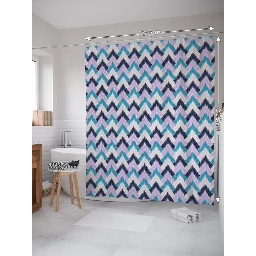 Фото Шторка для ванной комнаты JoyArty sc_29853 200x180см цвет синий Фото Шторка для ванной комнаты JoyArty sc_29853 200x180см цвет синий