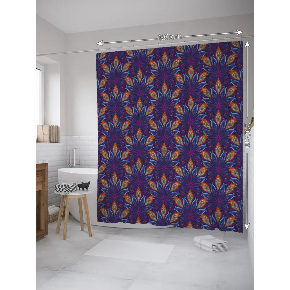 Фото Шторка для ванной комнаты JoyArty sc_32441 200x180см цвет синий