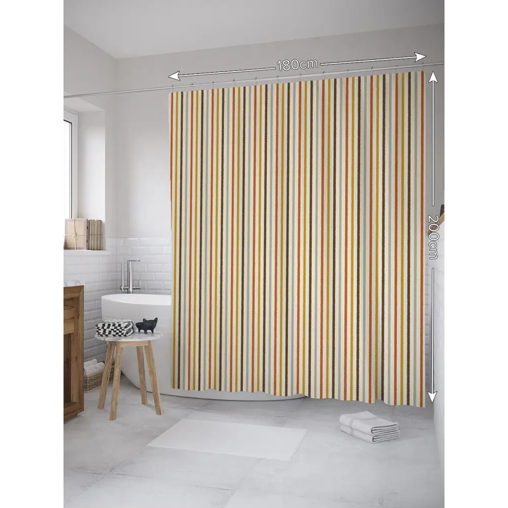 Фото Шторка для ванной комнаты JoyArty sc_32148 200x180см цвет бежевый Фото Шторка для ванной комнаты JoyArty sc_32148 200x180см цвет бежевый