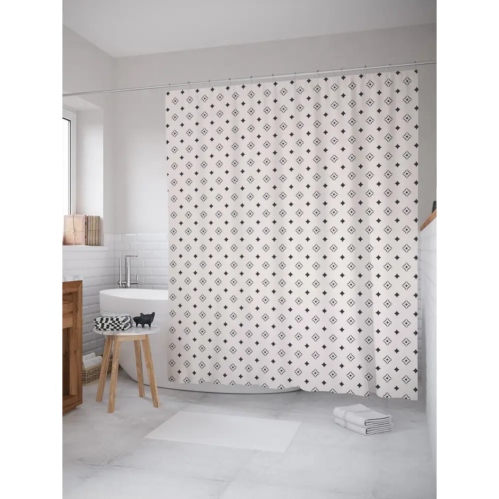 Фото Шторка для ванной комнаты JoyArty sc_30719 200x180см цвет серый серебристый